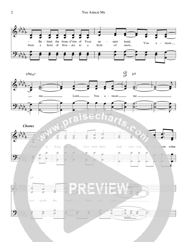 You Amaze Me Lead Sheet (Crabb Revival)