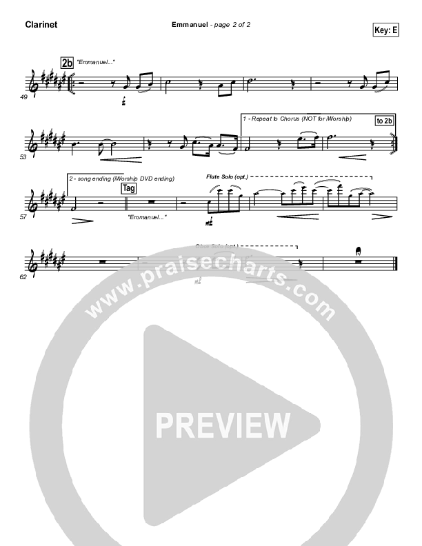 Emmanuel Clarinet (Hillsong Worship)