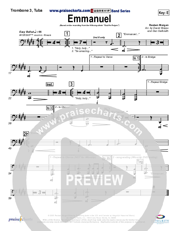 Emmanuel Trombone 3/Tuba (Hillsong Worship)