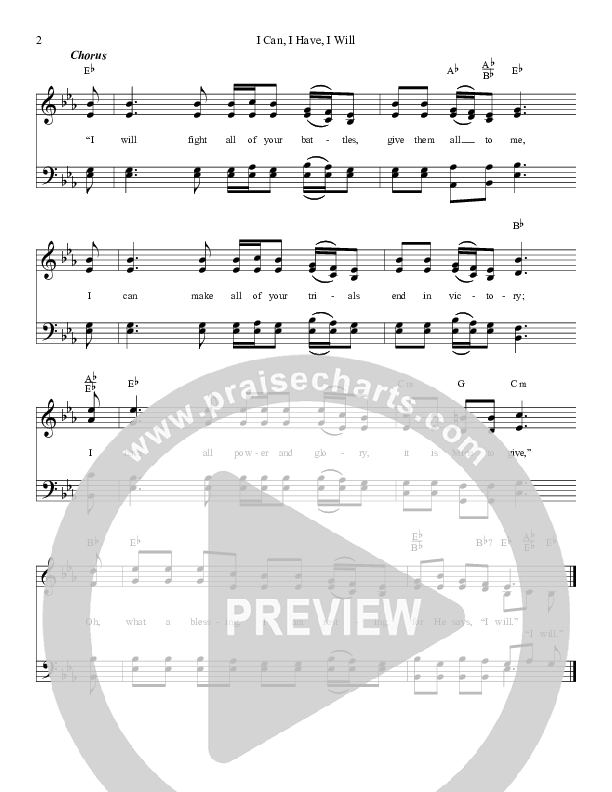 I Can I Have I Will Lead Sheet (The Perrys)