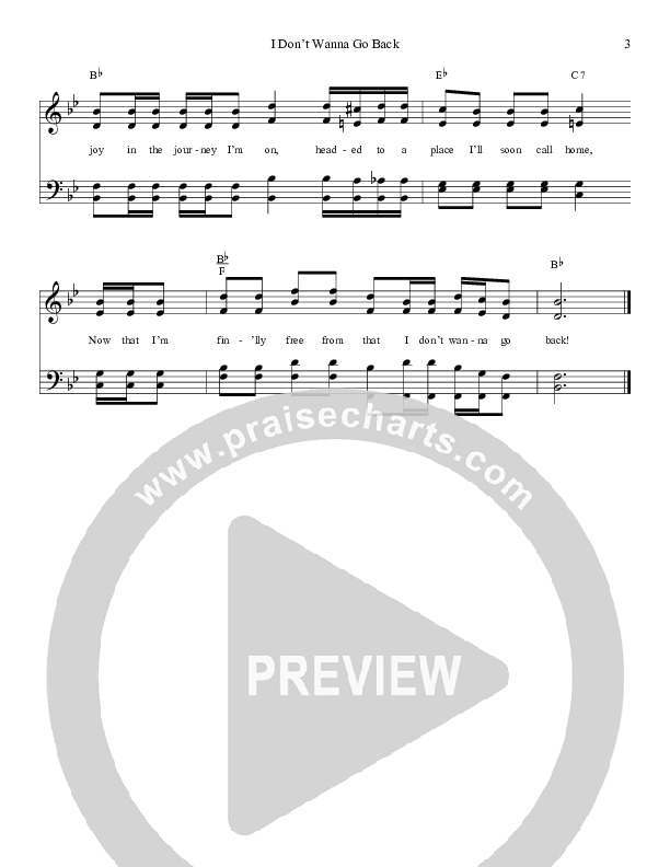 I Don't Want To Go Back Lead Sheet (The Kingdom Heirs)