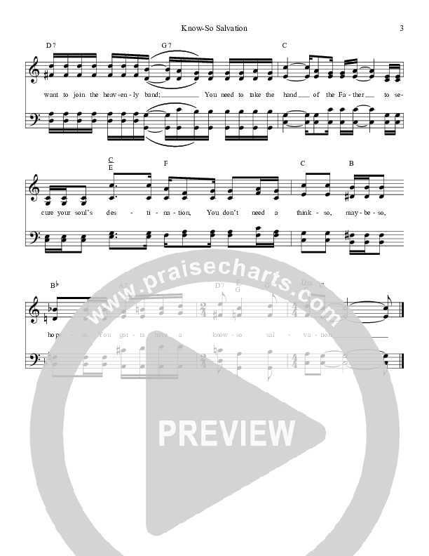 Know So Salvation Lead Sheet (Legacy Five)