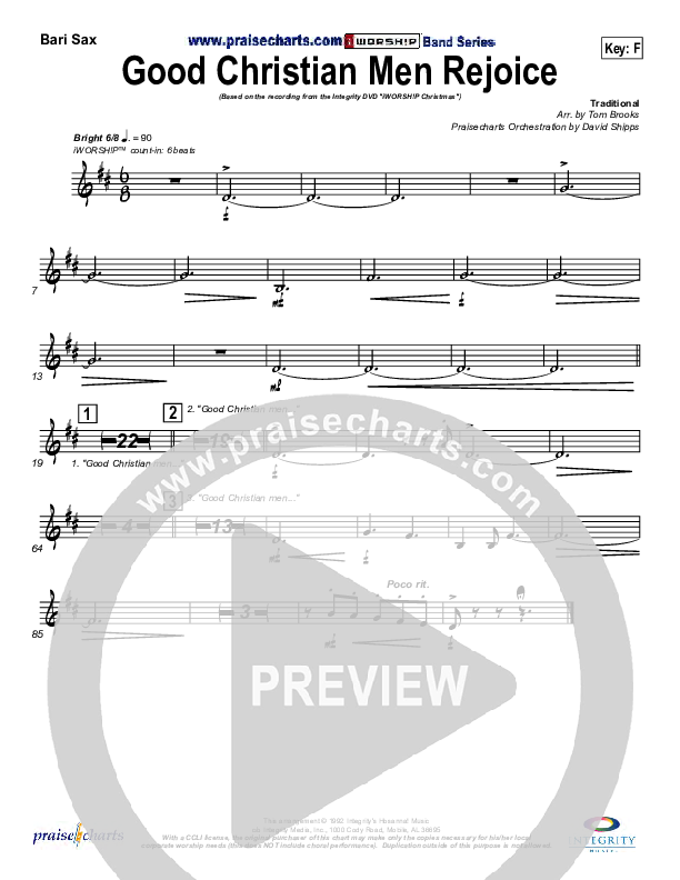 Good Christian Men Rejoice Bari Sax ()