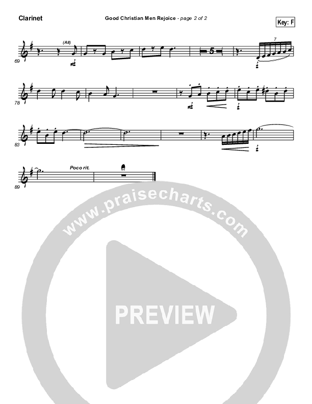 Good Christian Men Rejoice Clarinet ()
