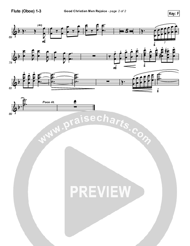 Good Christian Men Rejoice Flute/Oboe 1/2/3 ()