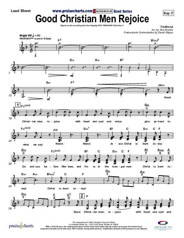 Good Christian Men Rejoice Lead Sheet ()