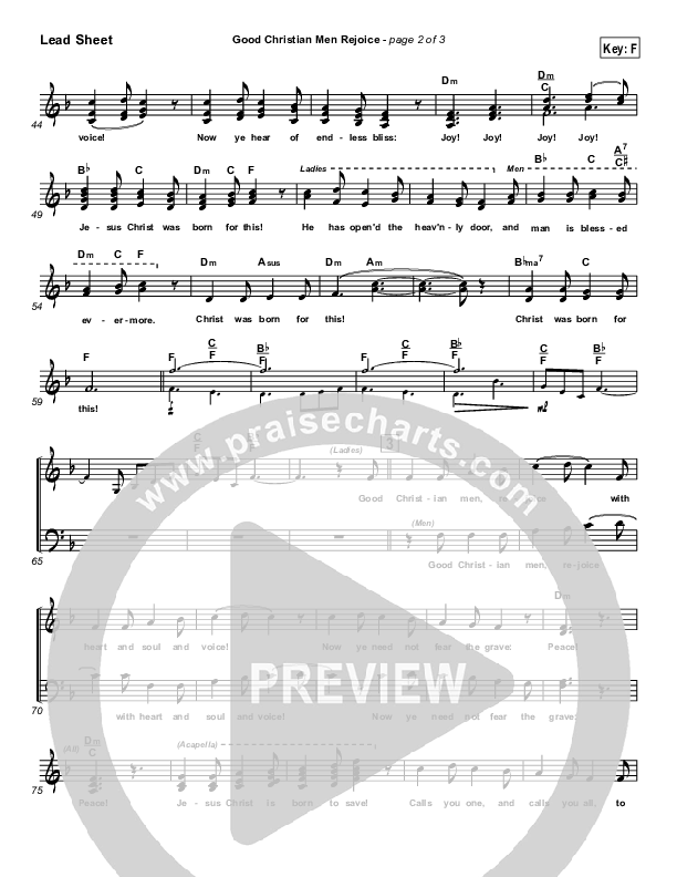 Good Christian Men Rejoice Lead Sheet ()
