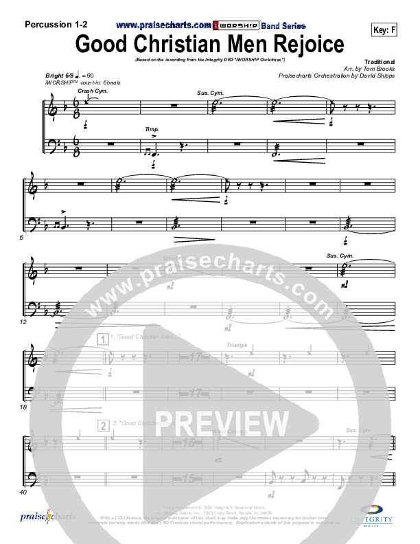 Good Christian Men Rejoice Percussion 1/2 ()