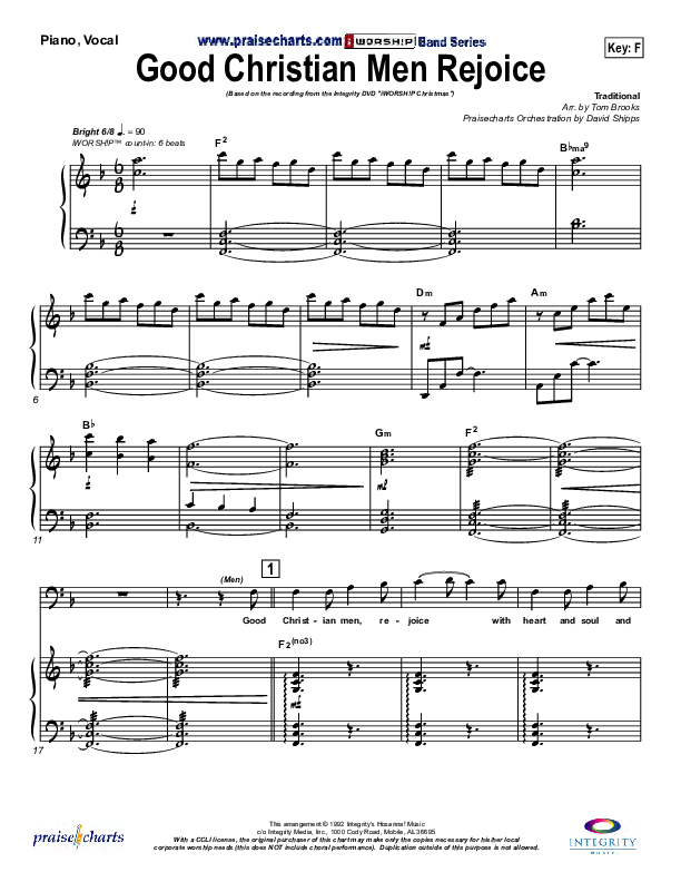 Good Christian Men Rejoice Piano/Vocal & Lead ()