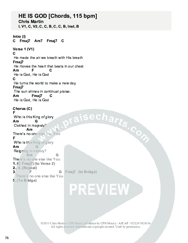 He Is God Chords & Lyrics (Christ For The Nations)