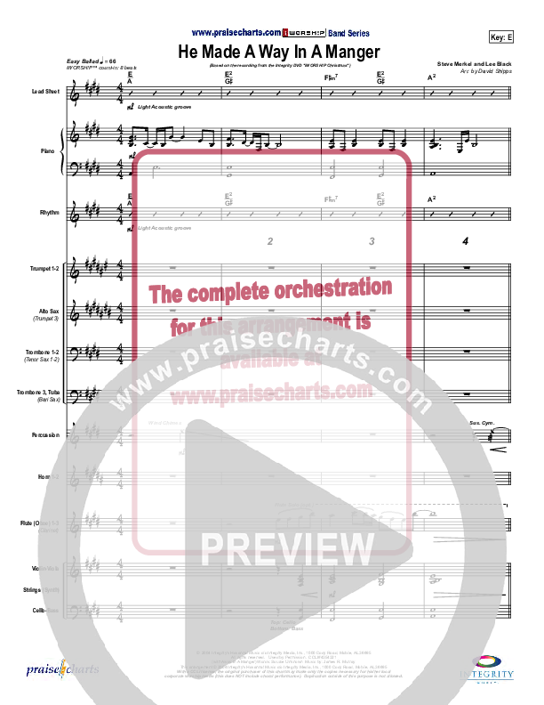 He Made A Way In A Manger Conductor's Score (Steve Merkel)