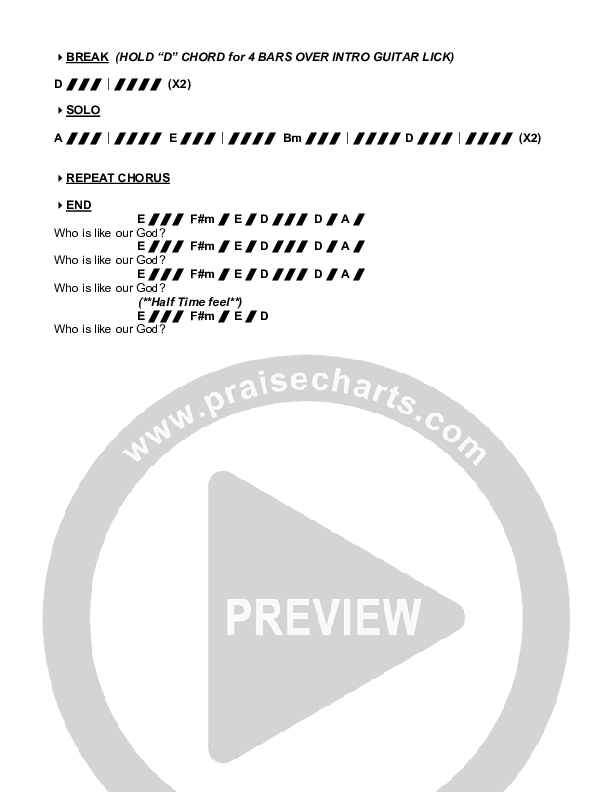 Who Is Like Our God Chord Chart (Go Deep)