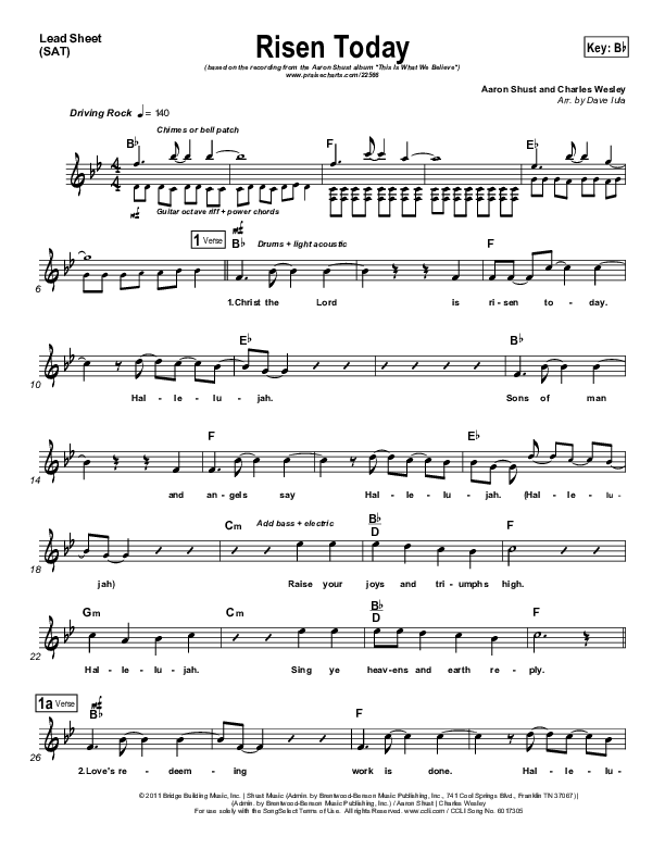 Risen Today Lead (SAT) (Aaron Shust)