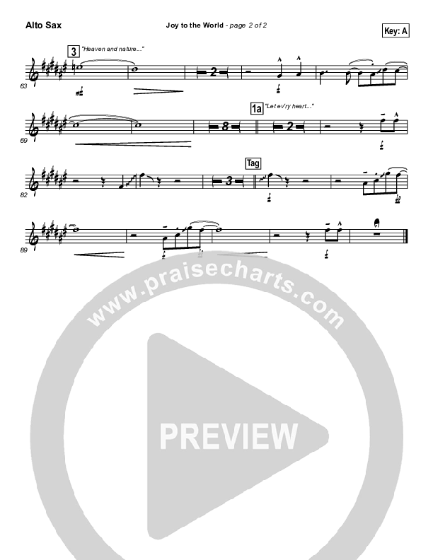Joy To The World Alto Sax ()