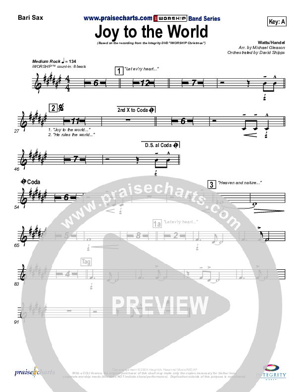 Joy To The World Bari Sax ()