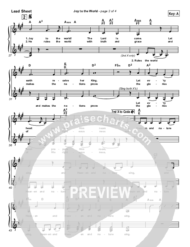 Joy To The World Lead Sheet ()