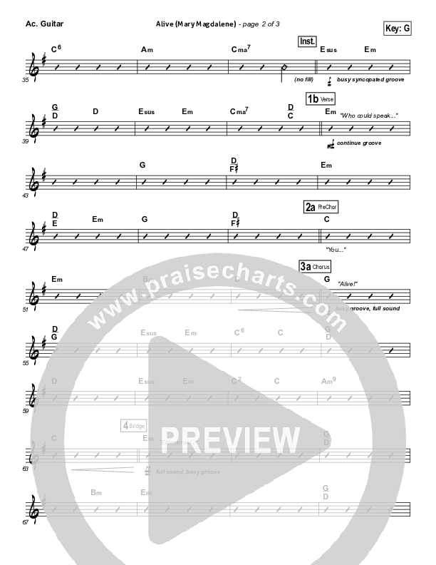 Alive (Mary Magdalene) Acoustic Guitar (Natalie Grant)