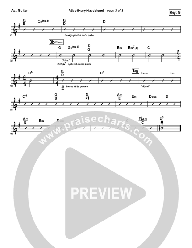 Alive (Mary Magdalene) Acoustic Guitar (Natalie Grant)