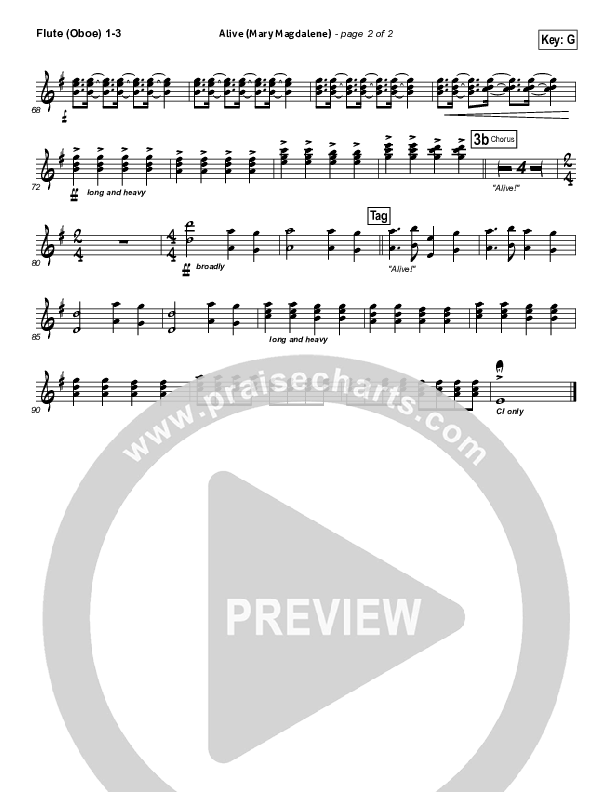 Alive (Mary Magdalene) Flute/Oboe 1/2/3 (Natalie Grant)
