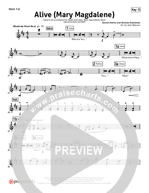 Alive (Mary Magdalene) French Horn 1/2 (Natalie Grant)