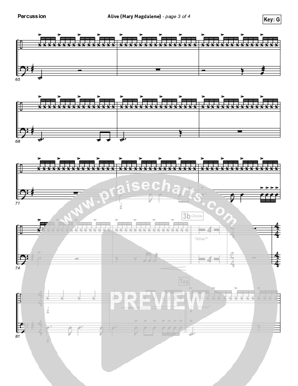 Alive (Mary Magdalene) Percussion (Natalie Grant)