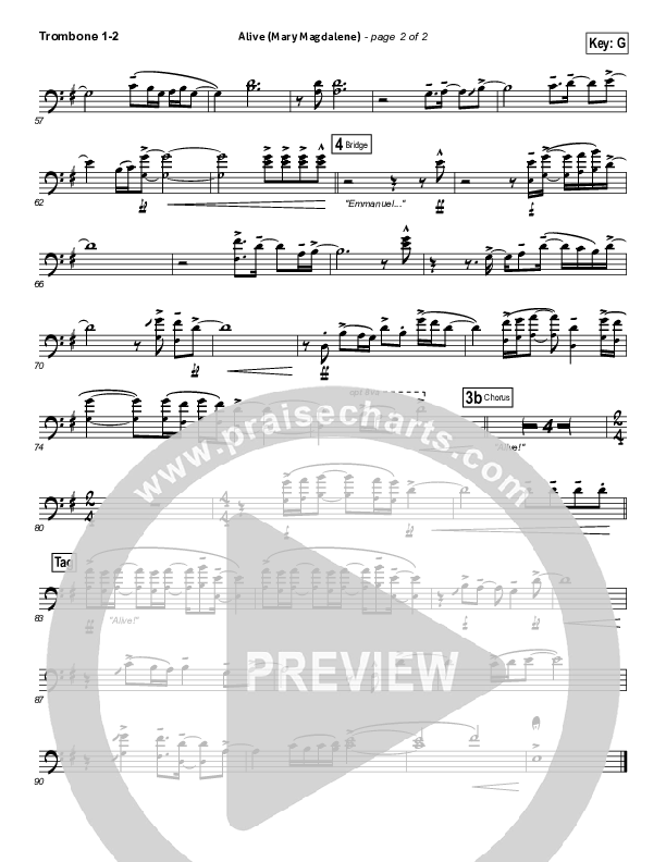 Alive (Mary Magdalene) Trombone 1/2 (Natalie Grant)