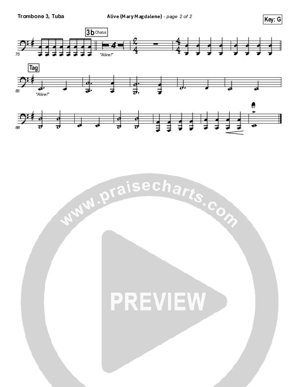 Alive (Mary Magdalene) Trombone 3/Tuba (Natalie Grant)