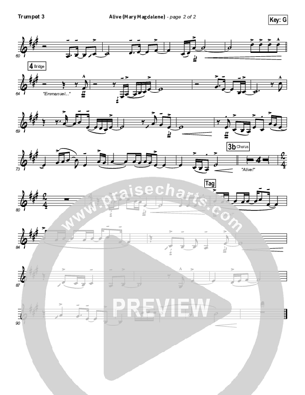 Alive (Mary Magdalene) Trumpet 3 (Natalie Grant)