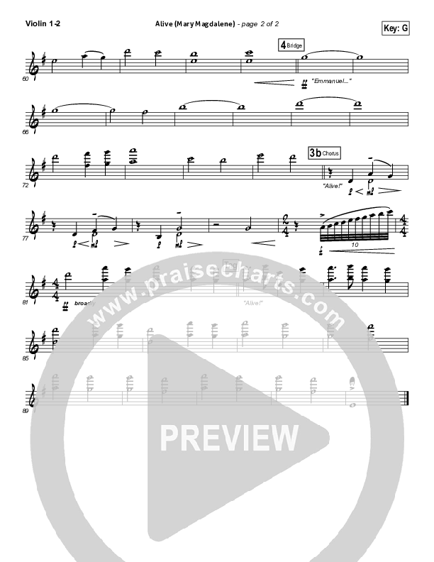 Alive (Mary Magdalene) Violin 1/2 (Natalie Grant)