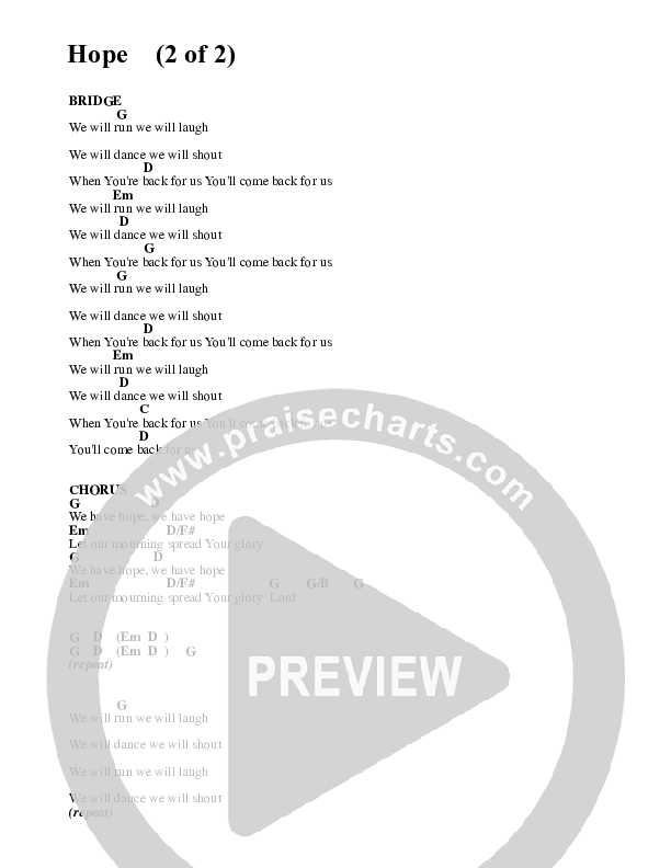 Hope Chord Chart (Sarah Macintosh)