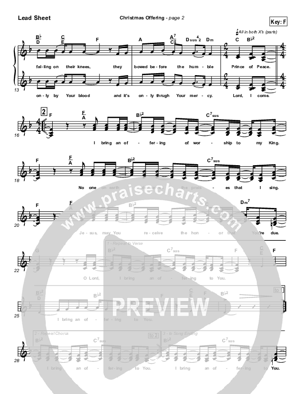 Offering (Christmas) Lead Sheet (Paul Baloche)