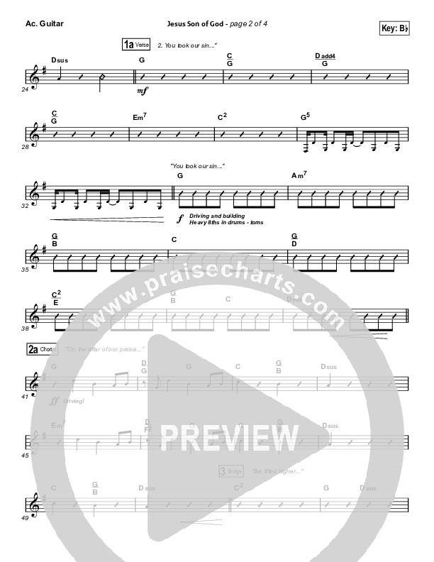 Jesus Son Of God Acoustic Guitar (Passion / Chris Tomlin / Christy Nockels)