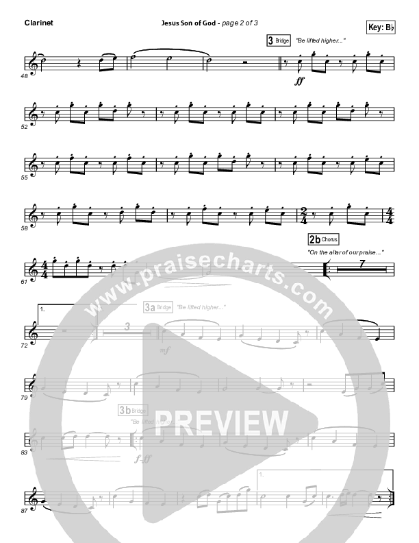 Jesus Son Of God Clarinet (Passion / Chris Tomlin / Christy Nockels)