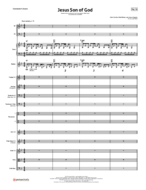 Jesus Son Of God Conductor's Score (Passion / Chris Tomlin / Christy Nockels)