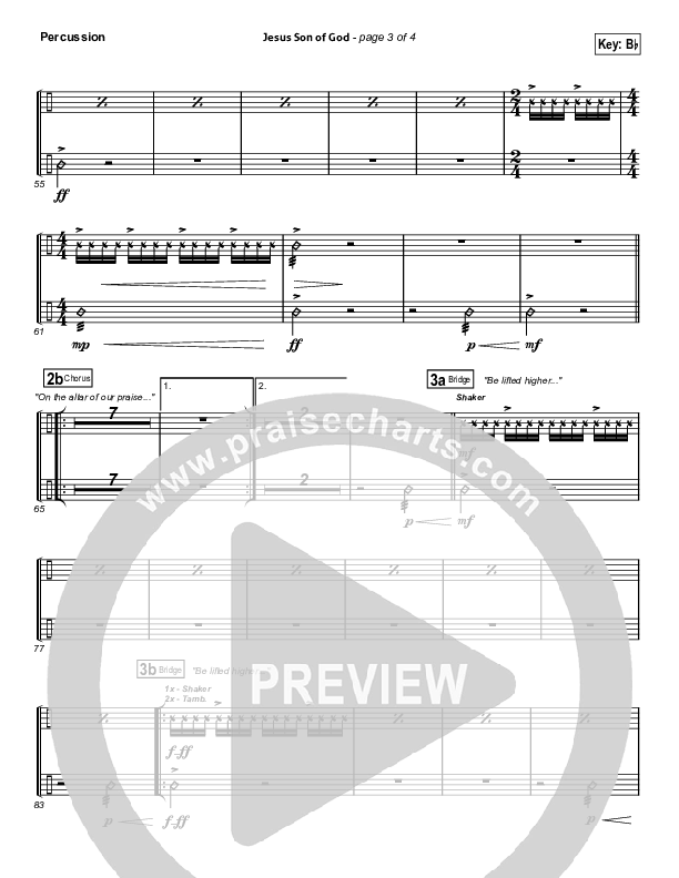 Jesus Son Of God Percussion (Passion / Chris Tomlin / Christy Nockels)