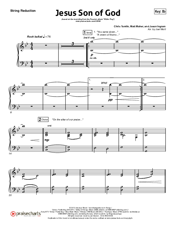 Jesus Son Of God String Reduction (Passion / Chris Tomlin / Christy Nockels)