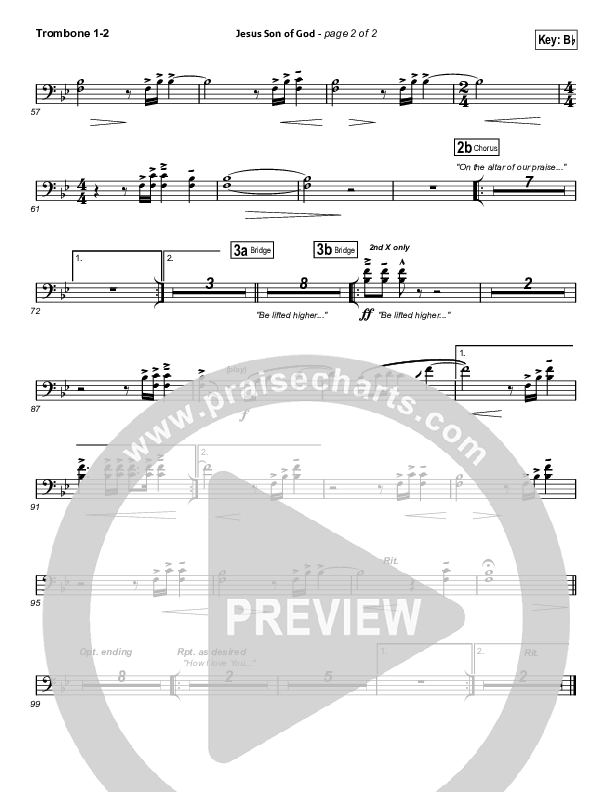 Jesus Son Of God Trombone 1/2 (Passion / Chris Tomlin / Christy Nockels)