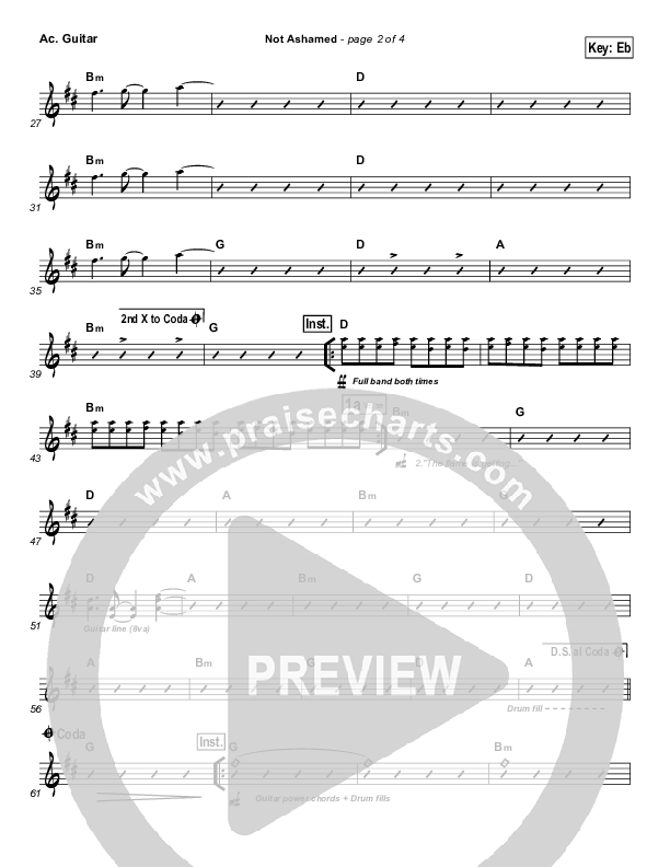 Not Ashamed Acoustic Guitar (Passion / Kristian Stanfill)