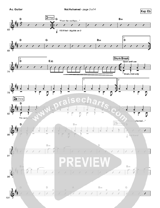 Not Ashamed Acoustic Guitar (Passion / Kristian Stanfill)