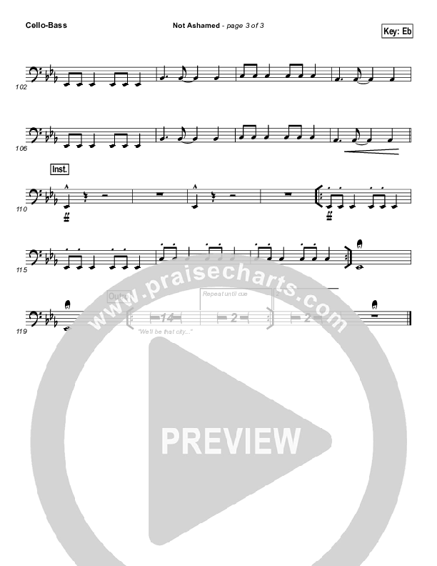 Not Ashamed Cello/Bass (Passion / Kristian Stanfill)