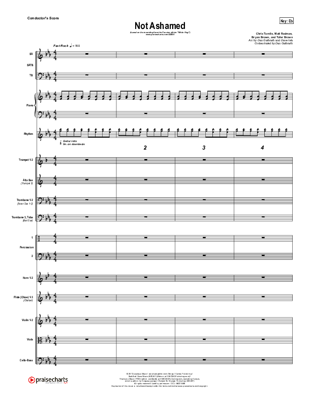 Not Ashamed Conductor's Score (Passion / Kristian Stanfill)