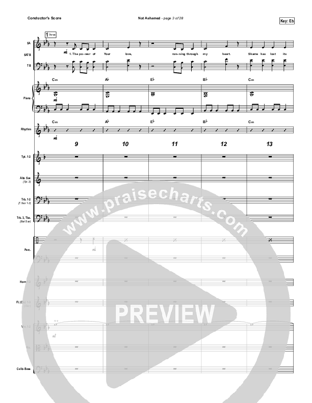 Not Ashamed Conductor's Score (Passion / Kristian Stanfill)