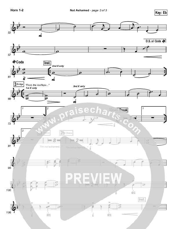 Not Ashamed Brass Pack (Passion / Kristian Stanfill)