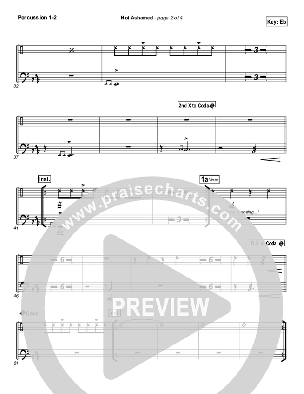 Not Ashamed Percussion 1/2 (Passion / Kristian Stanfill)