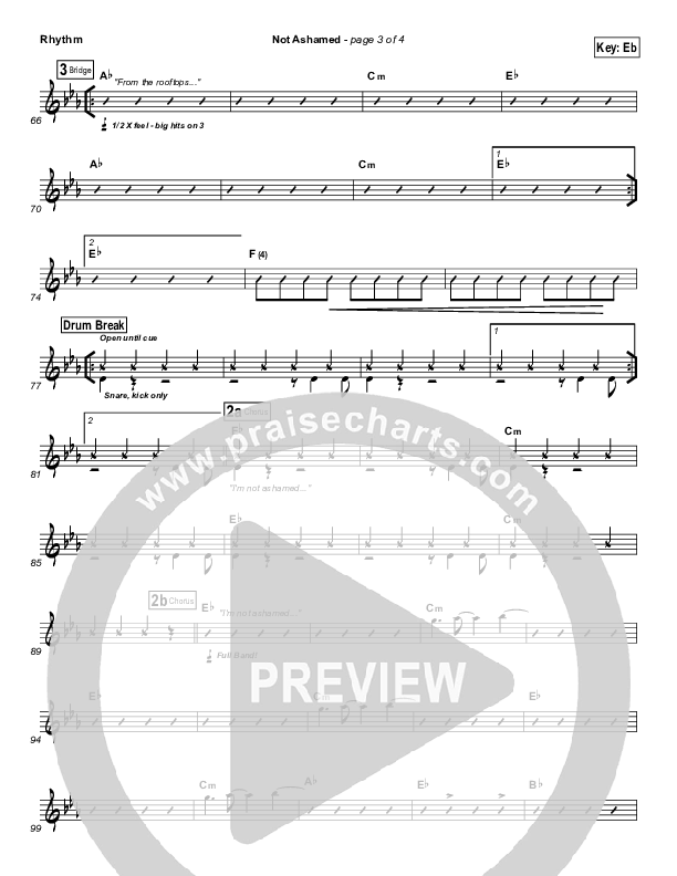 Not Ashamed Rhythm Chart (Passion / Kristian Stanfill)