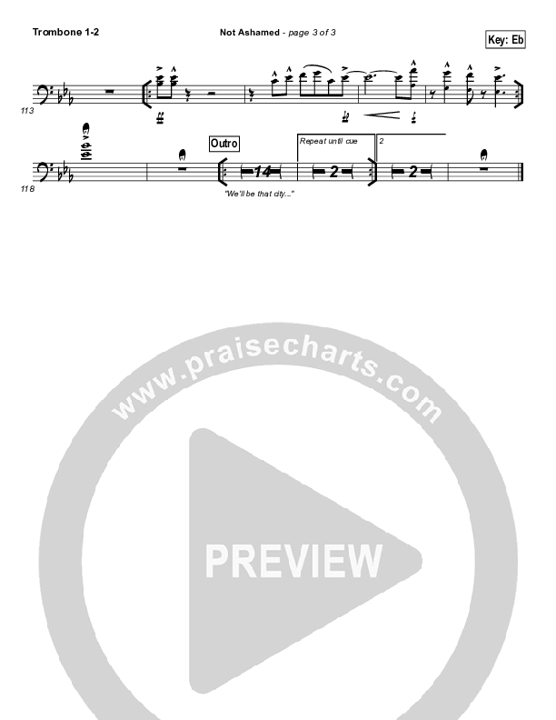 Not Ashamed Trombone 1/2 (Passion / Kristian Stanfill)