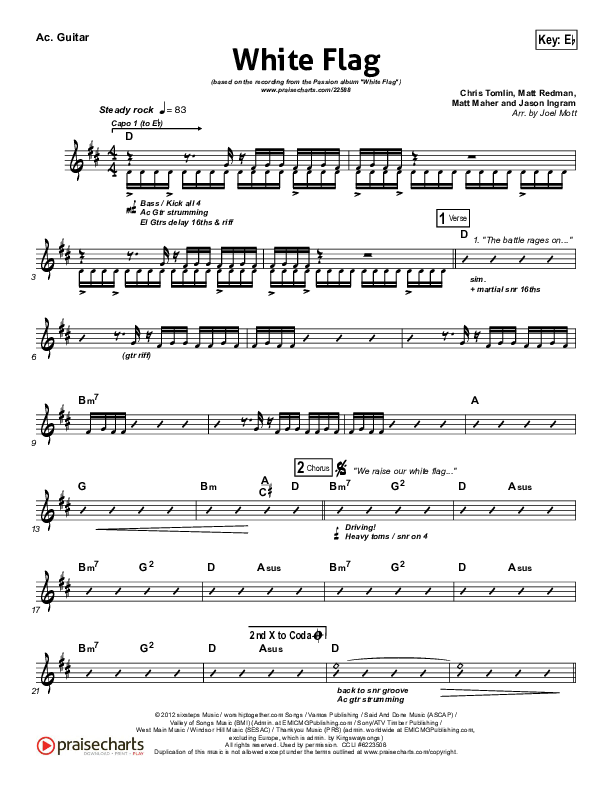 White Flag Acoustic Guitar (Chris Tomlin / Passion)