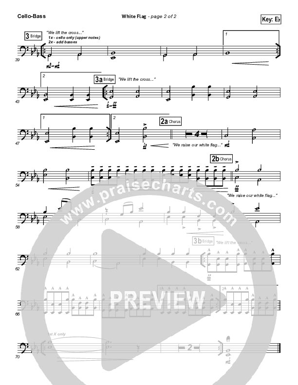 White Flag Cello/Bass (Chris Tomlin / Passion)