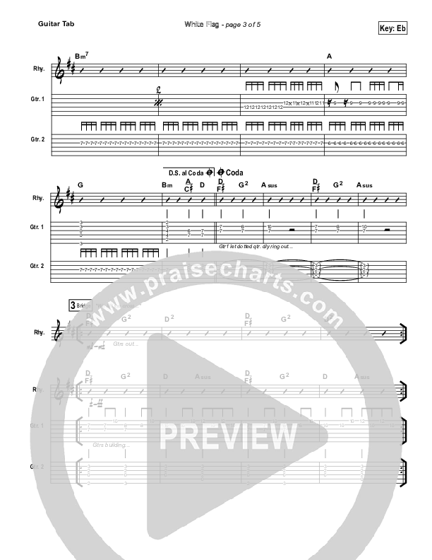 White Flag Guitar Tab (Chris Tomlin / Passion)