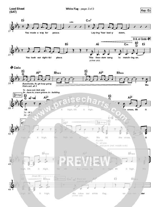 White Flag Lead Sheet (SAT) (Chris Tomlin / Passion)
